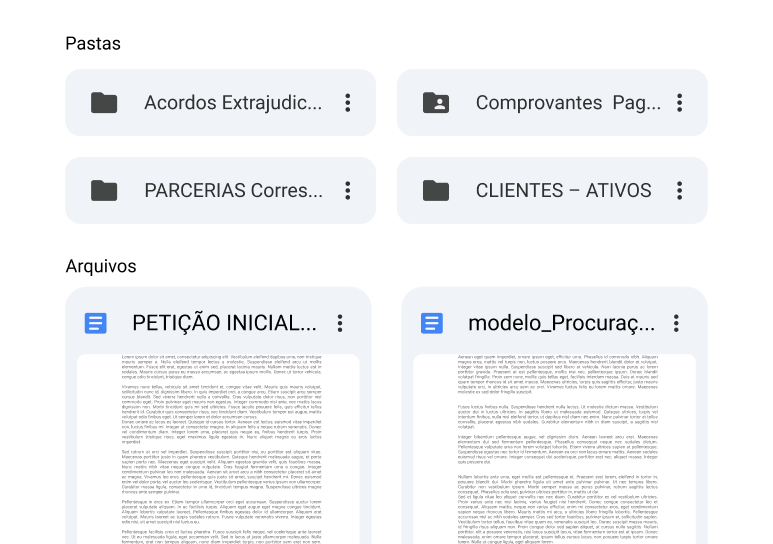 Documentos dispersos no Google Docs
