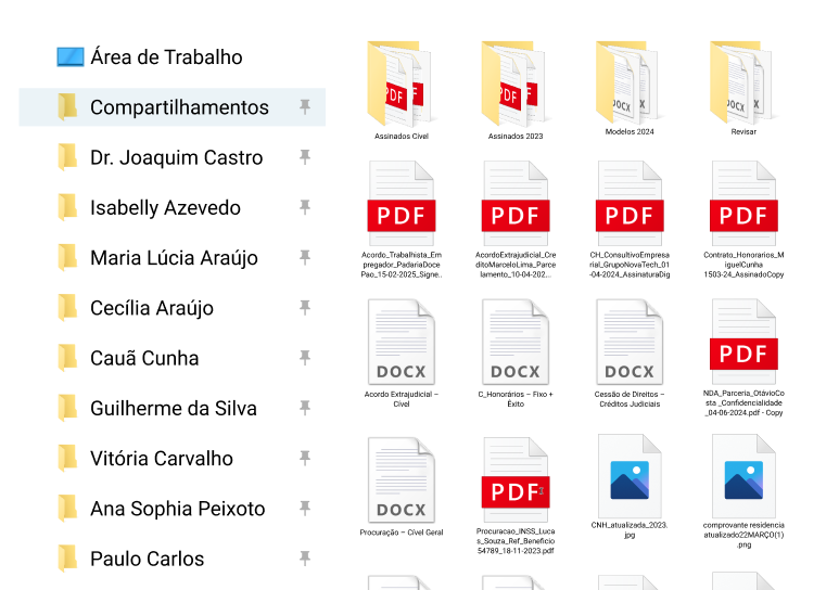 Arquivos espalhados no Windows Explorer
